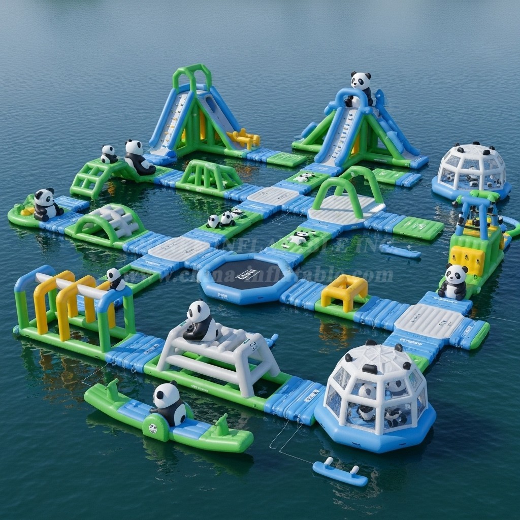 S244 Panda Theme Inflatable Water Park