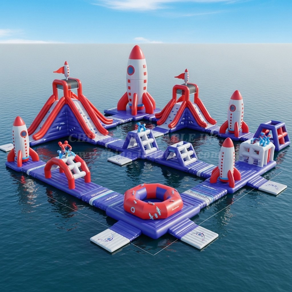 S257 Rocket Theme Inflatable Water Park