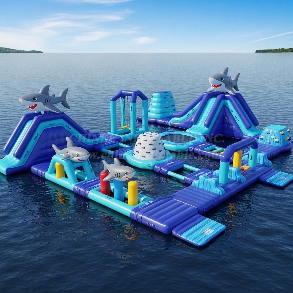 S259 Shark Theme Inflatable Water Park