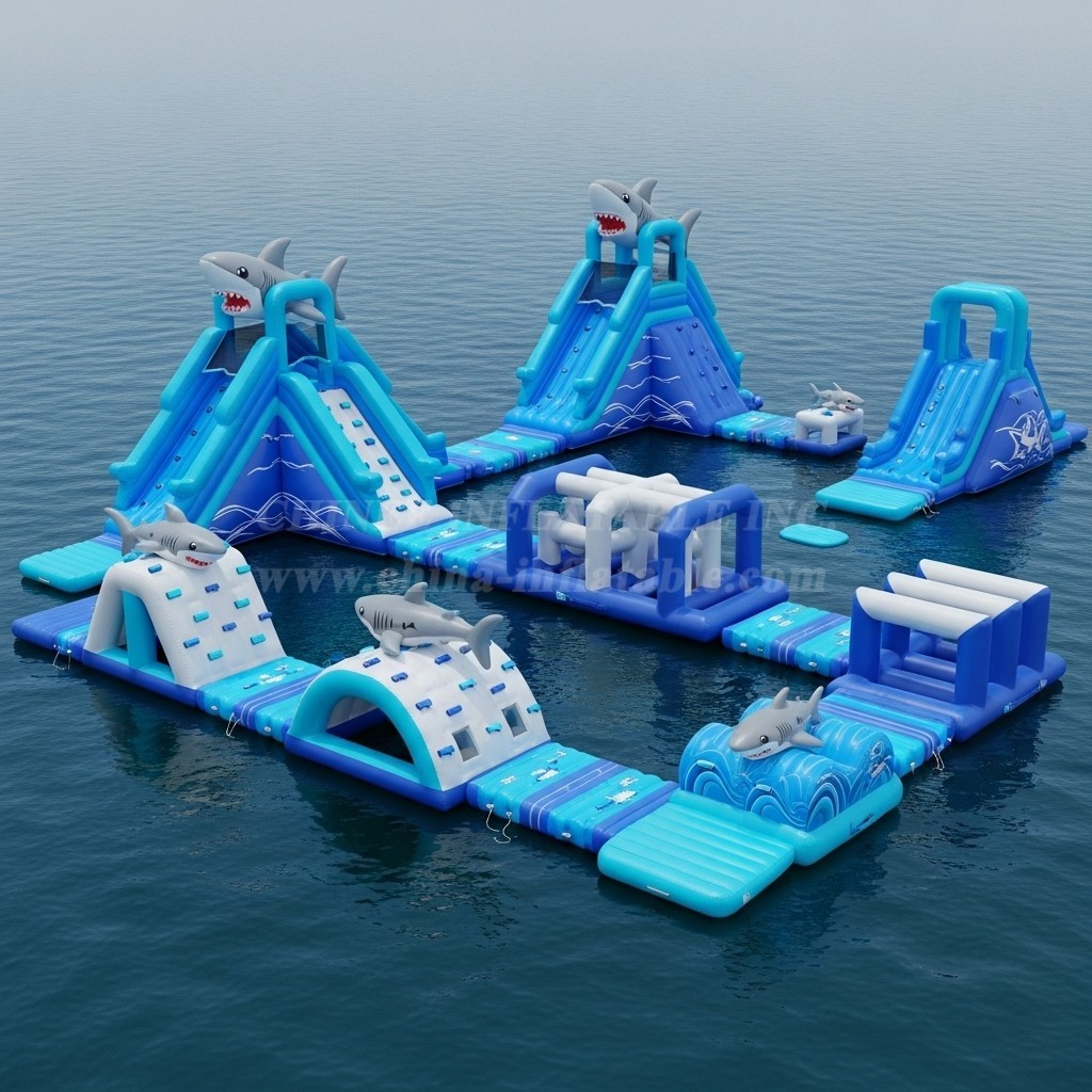 S260 Shark Theme Inflatable Water Park