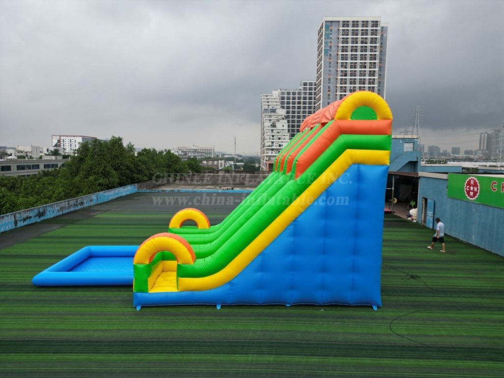 T8-7501 Dual Lane Inflatable Water Slide with Splash Pool
