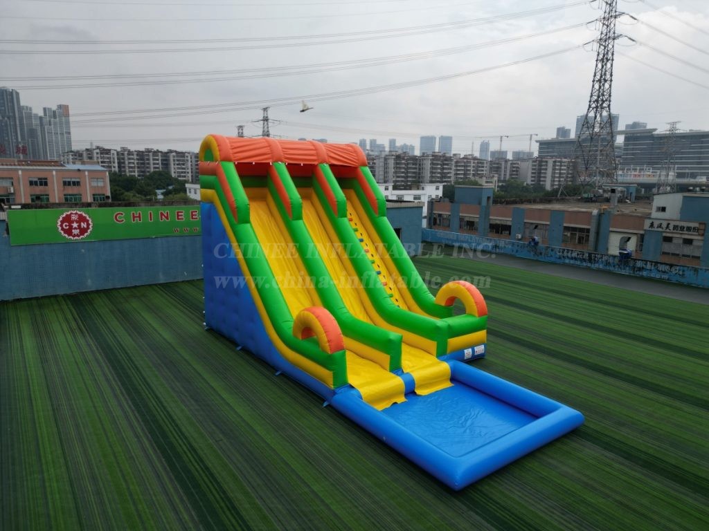 T8-7501 Dual Lane Inflatable Water Slide with Splash Pool