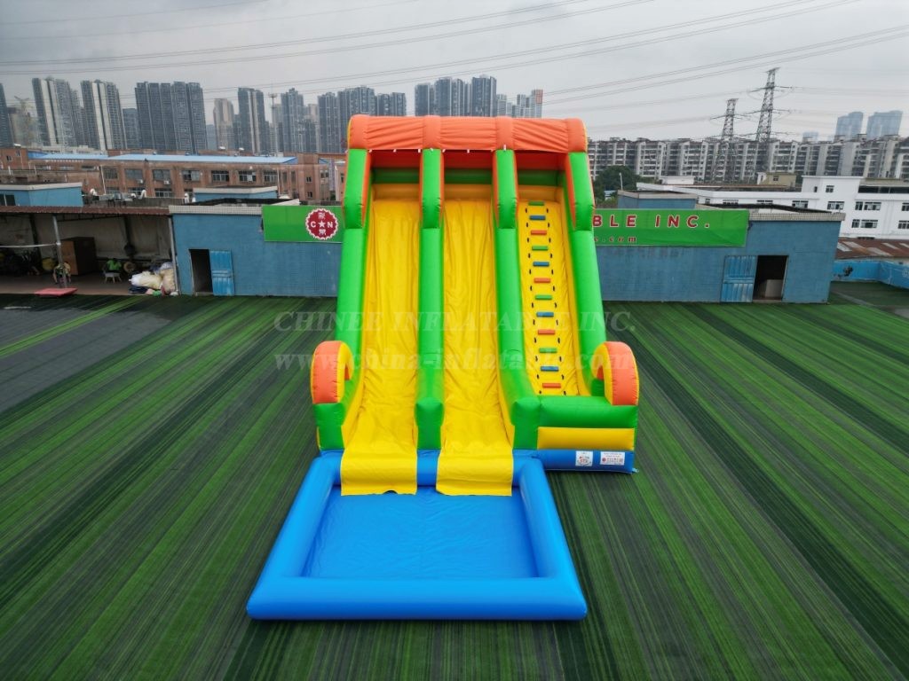 T8-7501 Dual Lane Inflatable Water Slide with Splash Pool