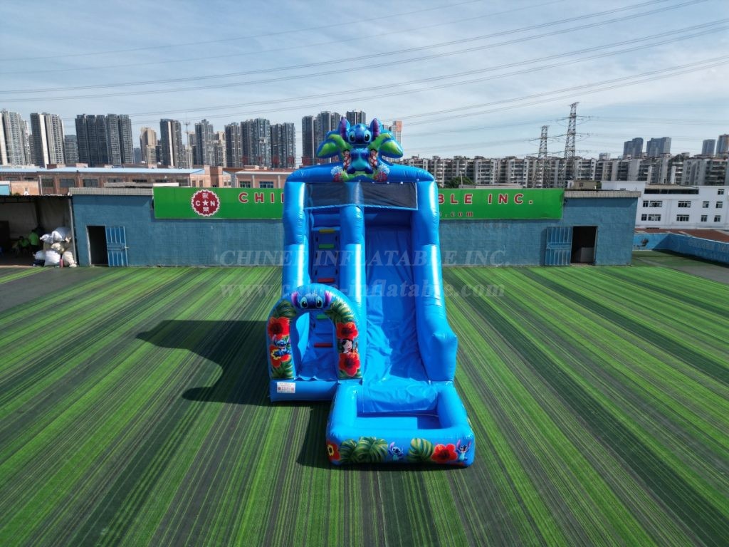 T8-8466B Lilo & Stitch Inflatable Water Slide with Splash Pool