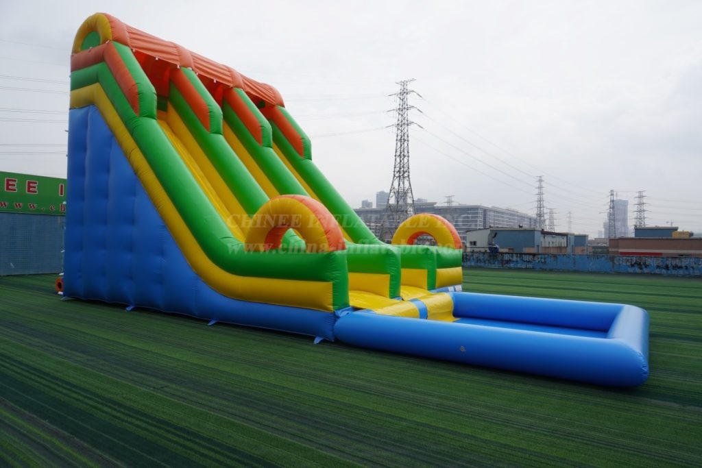 T8-7501 Dual Lane Inflatable Water Slide with Splash Pool