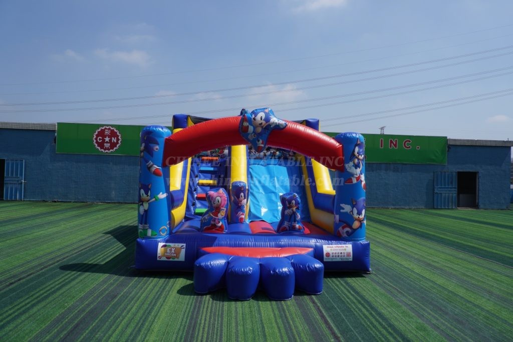 T2-4464B Sonic the Hedgehog Bouncy Castle with Slide