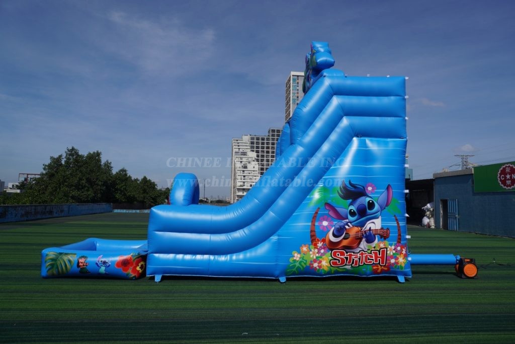 T8-8466B Lilo & Stitch Inflatable Water Slide with Splash Pool