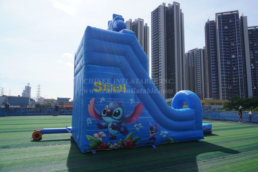 T8-8466B Lilo & Stitch Inflatable Water Slide with Splash Pool