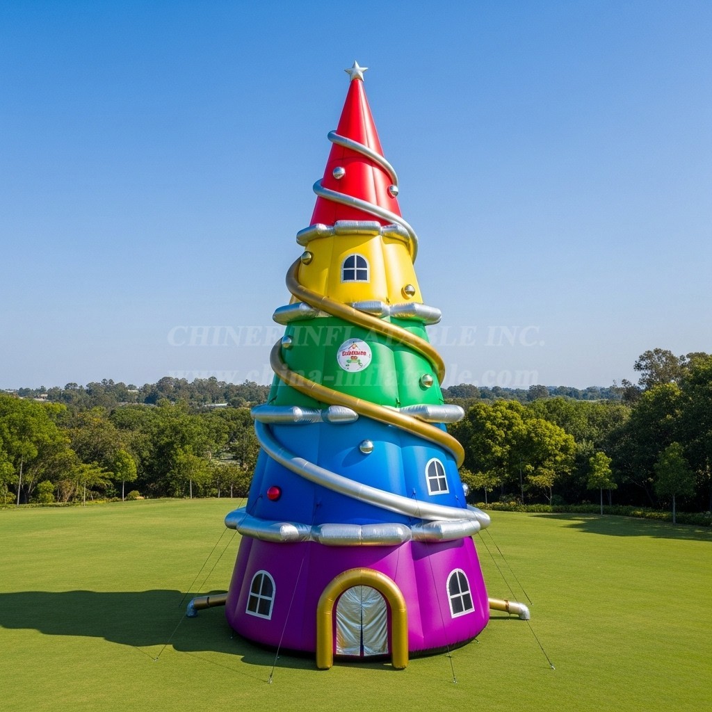 C1-690 Multi-Color Inflatable Christmas Tree for Event Decoration Industry