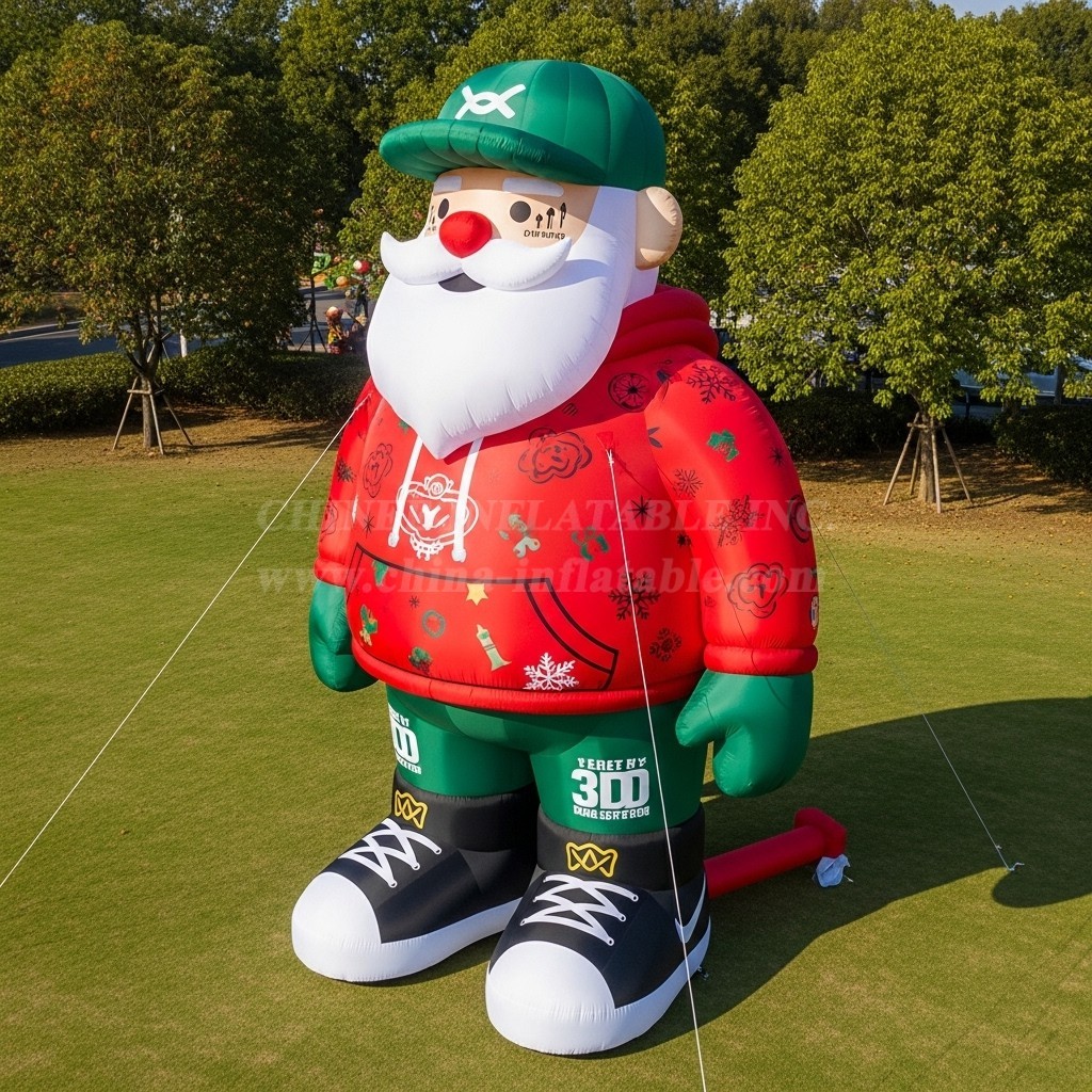 C1-413 Sports style inflatable Santa Claus