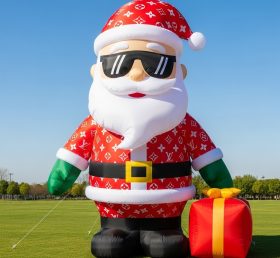 C1-417 Inflatable Santa Claus wearing trendy brand and sunglasses