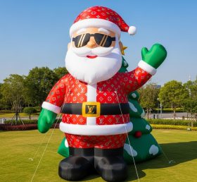 C1-415 Inflatable Santa Claus wearing trendy brand and sunglasses