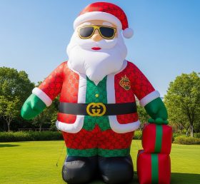 C1-416 Inflatable Santa Claus wearing trendy brand and sunglasses