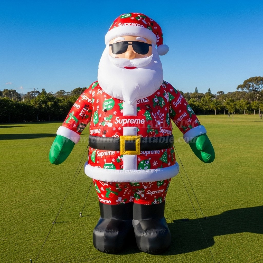 C1-422 Inflatable Santa Claus wearing trendy brand and sunglasses