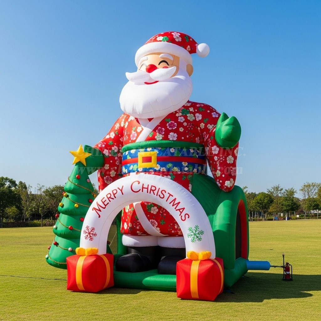 C1-444 Inflatable Santa Claus wearing a Japanese kimono