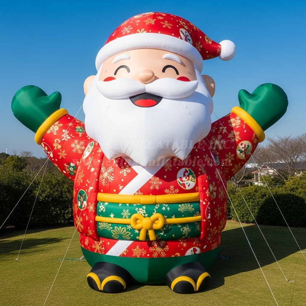 C1-441 Inflatable Santa Claus wearing a Japanese kimono
