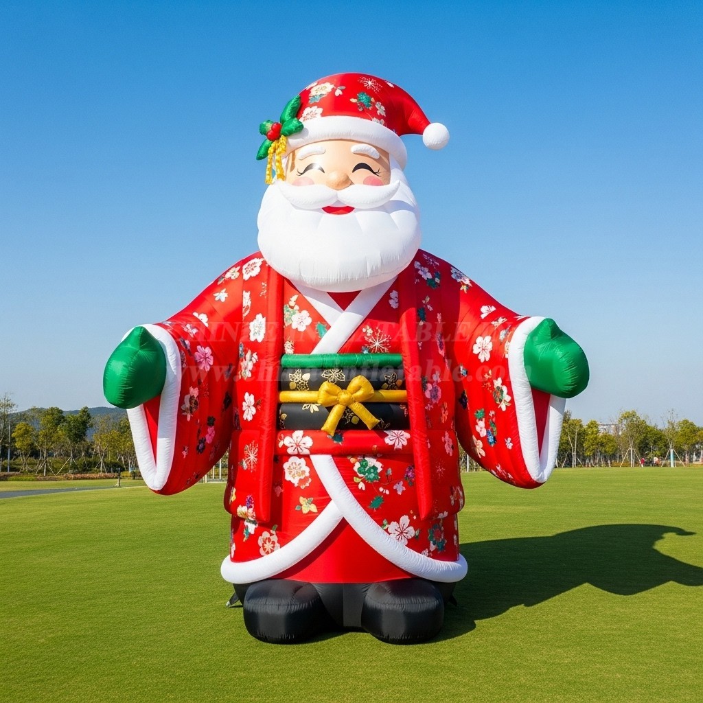 C1-447 Inflatable Santa Claus wearing a Japanese kimono
