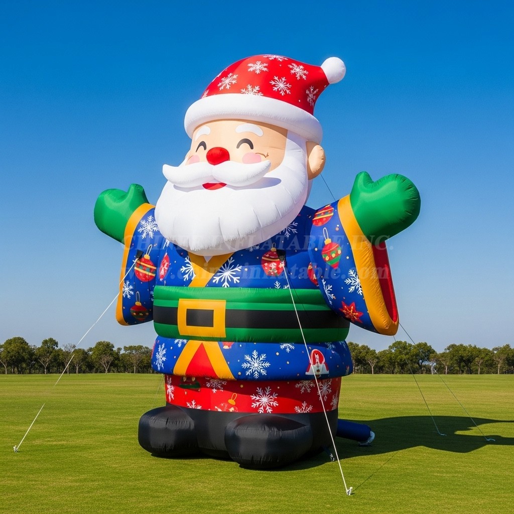 C1-448 Inflatable Santa Claus wearing a Japanese kimono