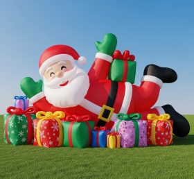 C1-465 Inflatable Santa Claus lying inside a gift