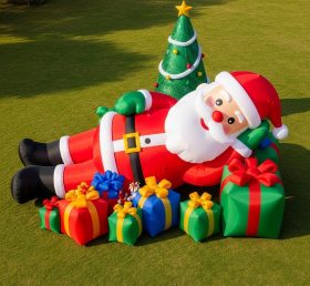 C1-468 Inflatable Santa Claus lying inside a gift