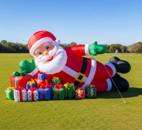 C1-474 Inflatable Santa Claus lying inside a gift