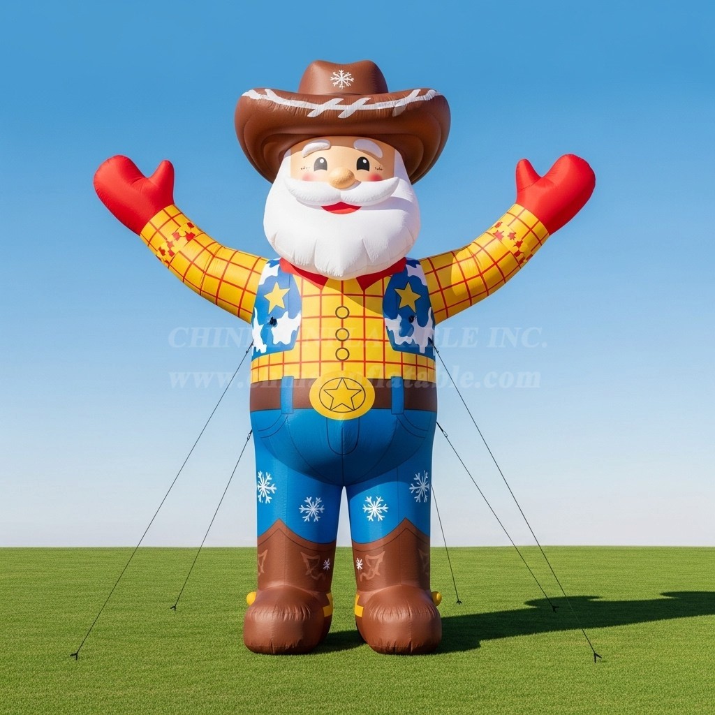 C1-470 Cowboy style inflatable Santa Claus