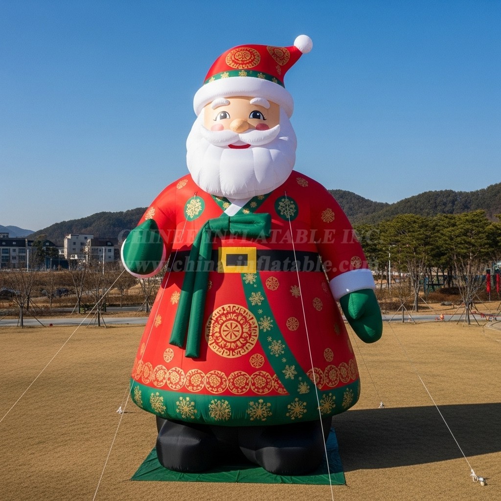 C1-477 Inflatable Santa Claus dressed in traditional Korean costume