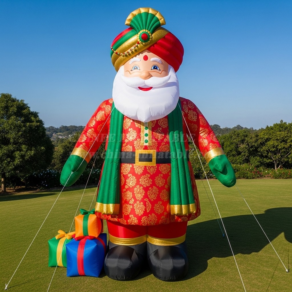 C1-497 Inflatable Santa Claus in traditional Indian clothing