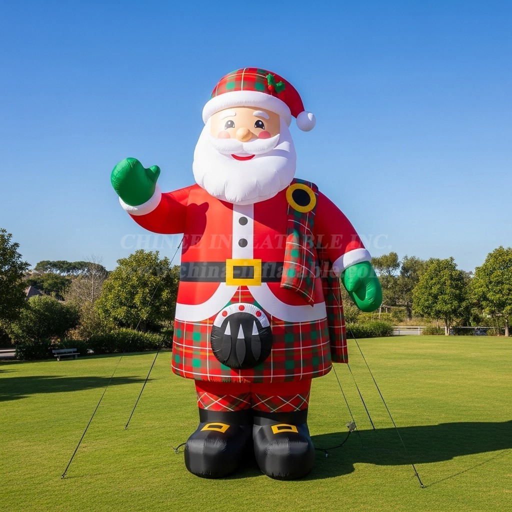 C1-499 Inflatable Santa Claus in traditional Scottish costume