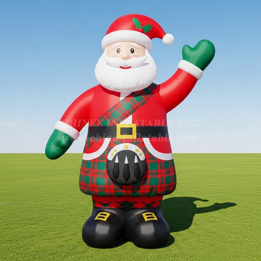 C1-500 Inflatable Santa Claus in traditional Scottish costume