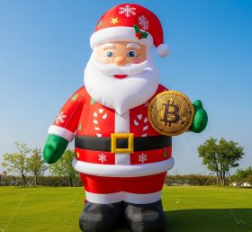C1-512 Inflatable Santa Claus holding Bitcoin