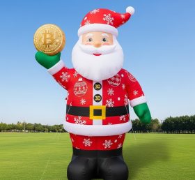 C1-514 Inflatable Santa Claus holding Bitcoin