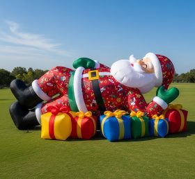 C1-519 Hip-hop style inflatable Santa Claus lying next to gifts