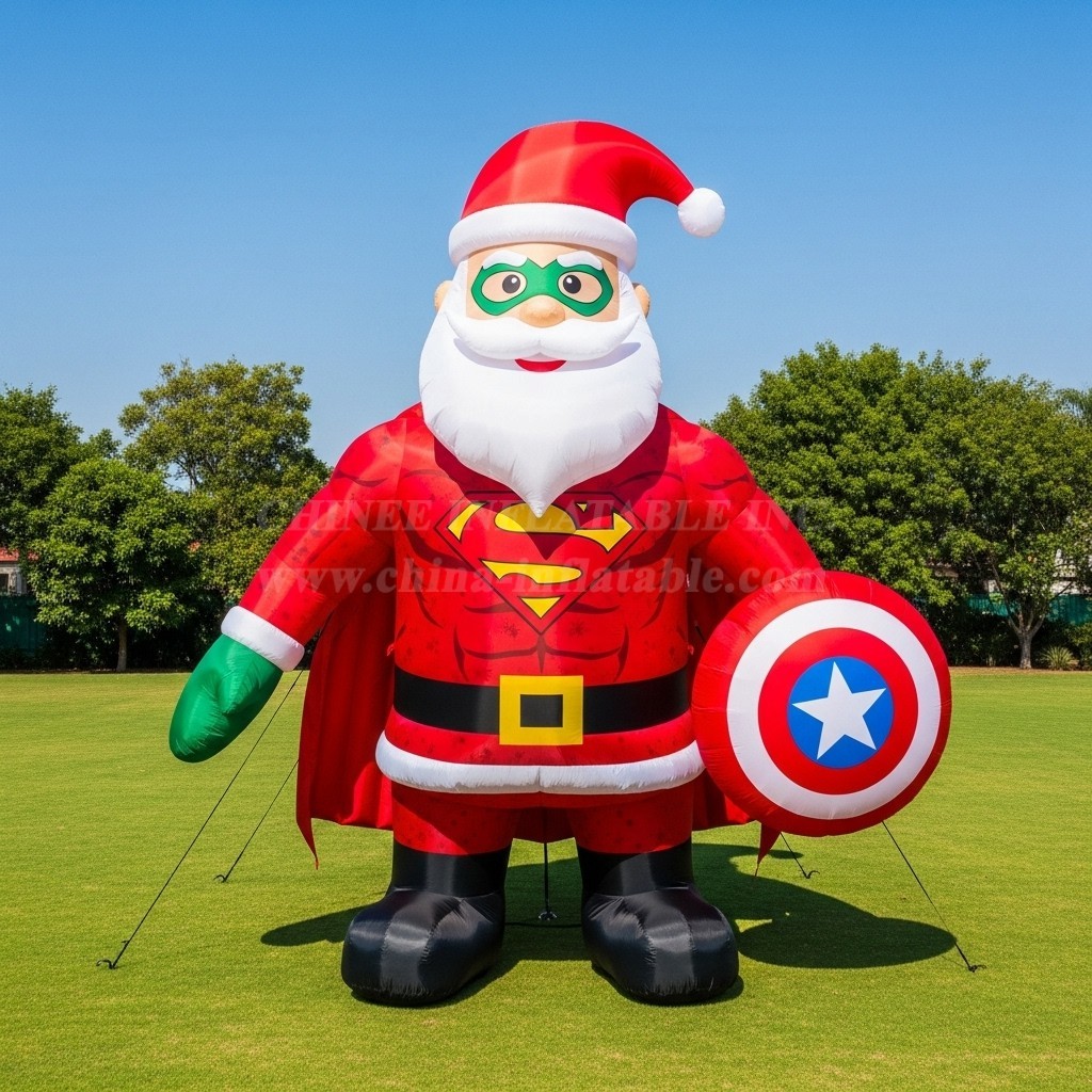 C1-549 Captain America style inflatable Santa Claus