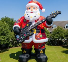 C1-551 Inflatable Santa Claus holding an electric guitar