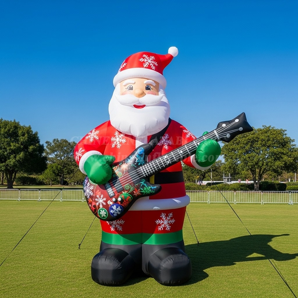 C1-555 Inflatable Santa Claus holding an electric guitar