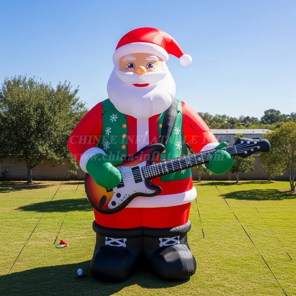C1-559 Inflatable Santa Claus holding an electric guitar