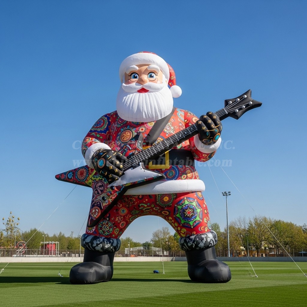 C1-556 Inflatable Santa Claus holding an electric guitar