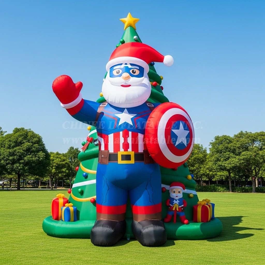 C1-563 Captain America style inflatable Santa Claus