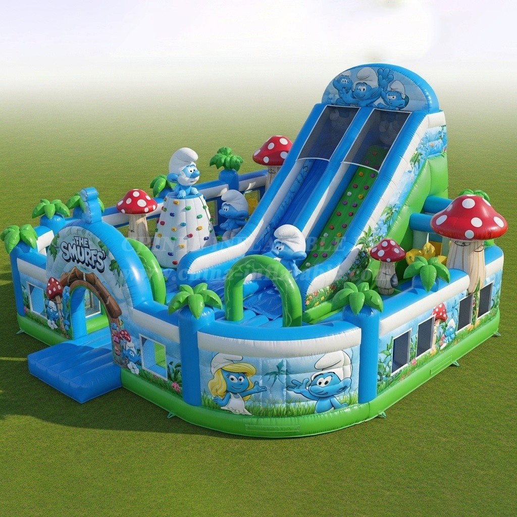T6-6290 The Smurfs Theme Inflatable Funcity