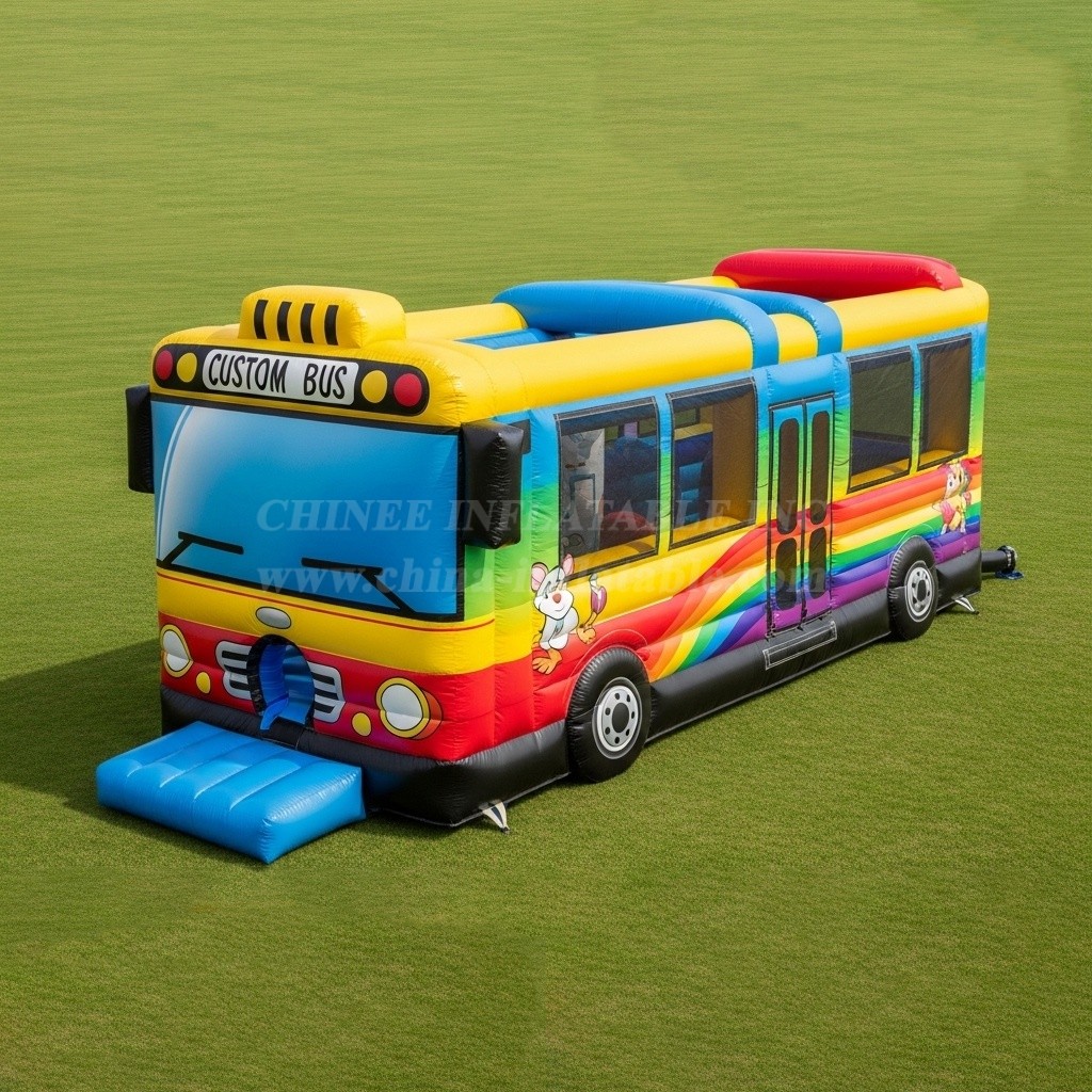 T6-6301 Bus Theme Inflatable Playground