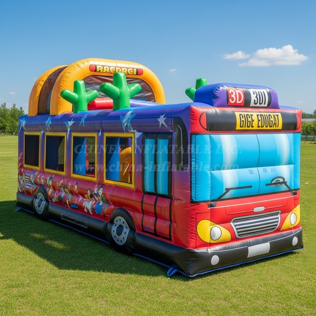T6-6304 Bus Theme Inflatable Playground