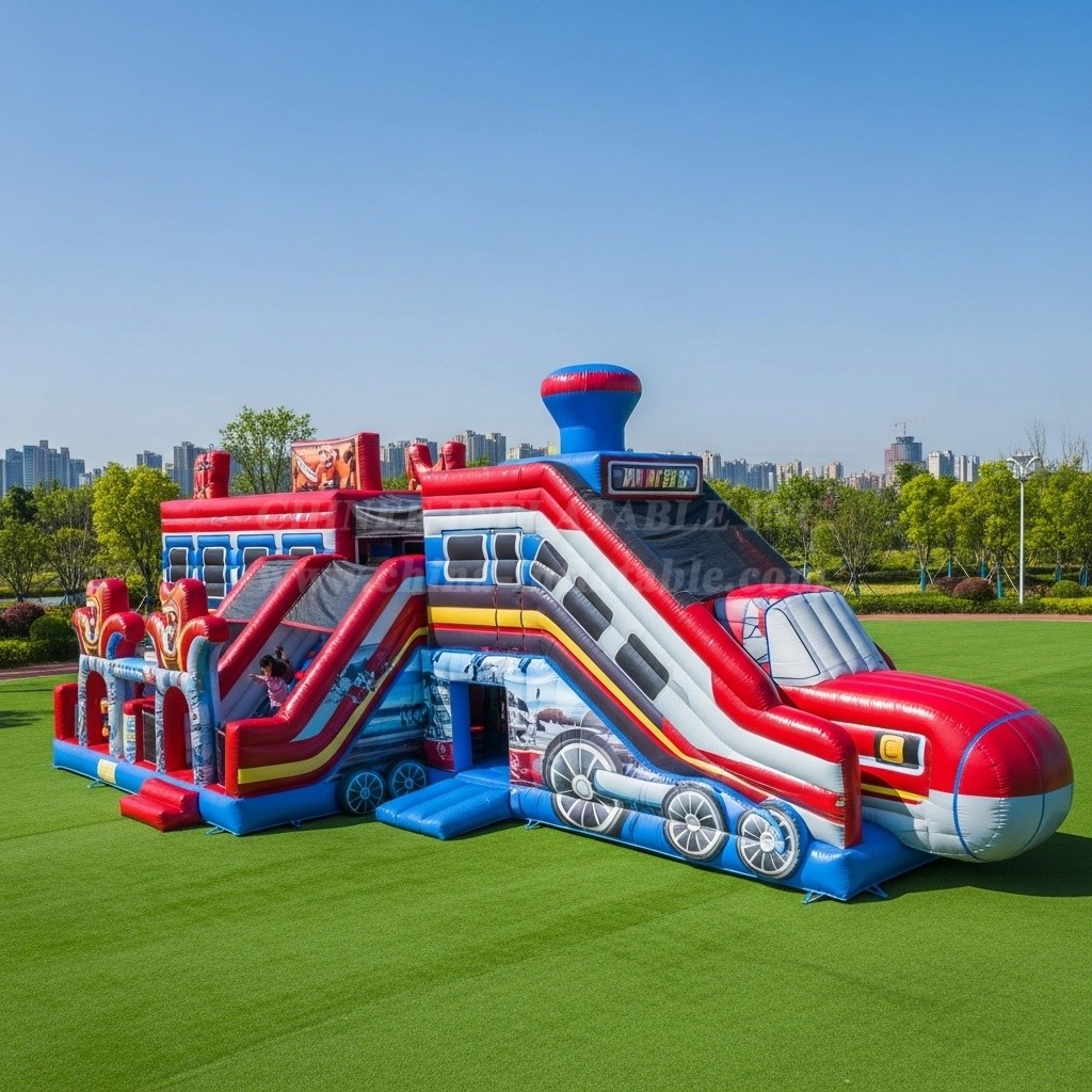 T6-6313 Train Theme Inflatable Playground