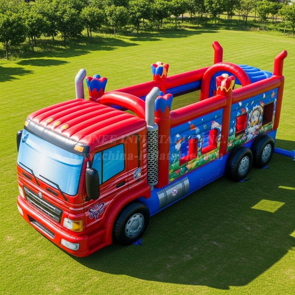 T6-6322 Monster Trucks Theme Inflatable Playground