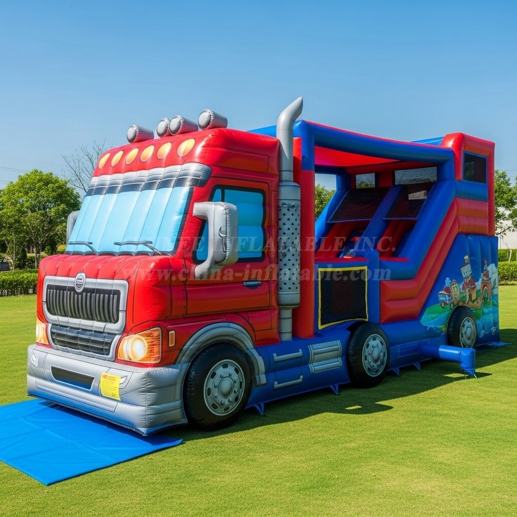 T6-6325 Monster Trucks Theme Inflatable Playground