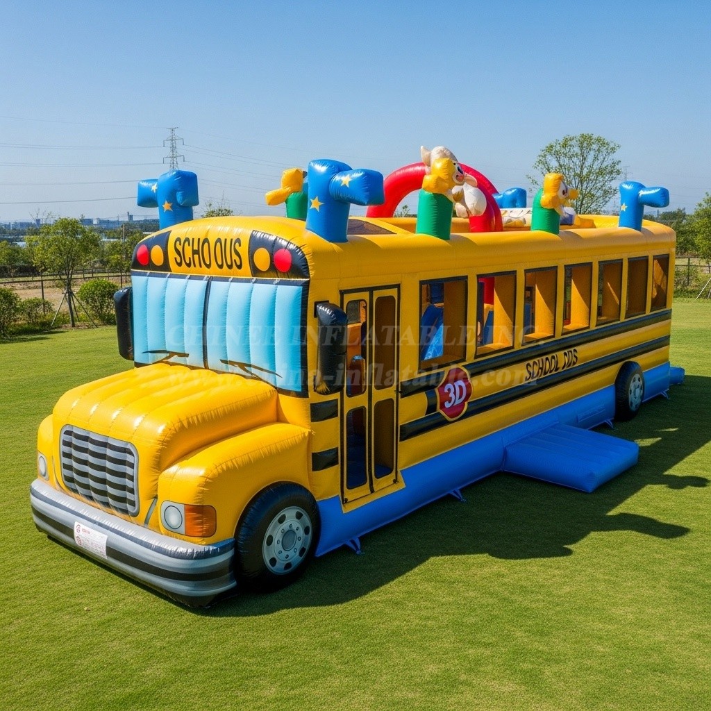 T6-6327 Bus Theme Inflatable Playground