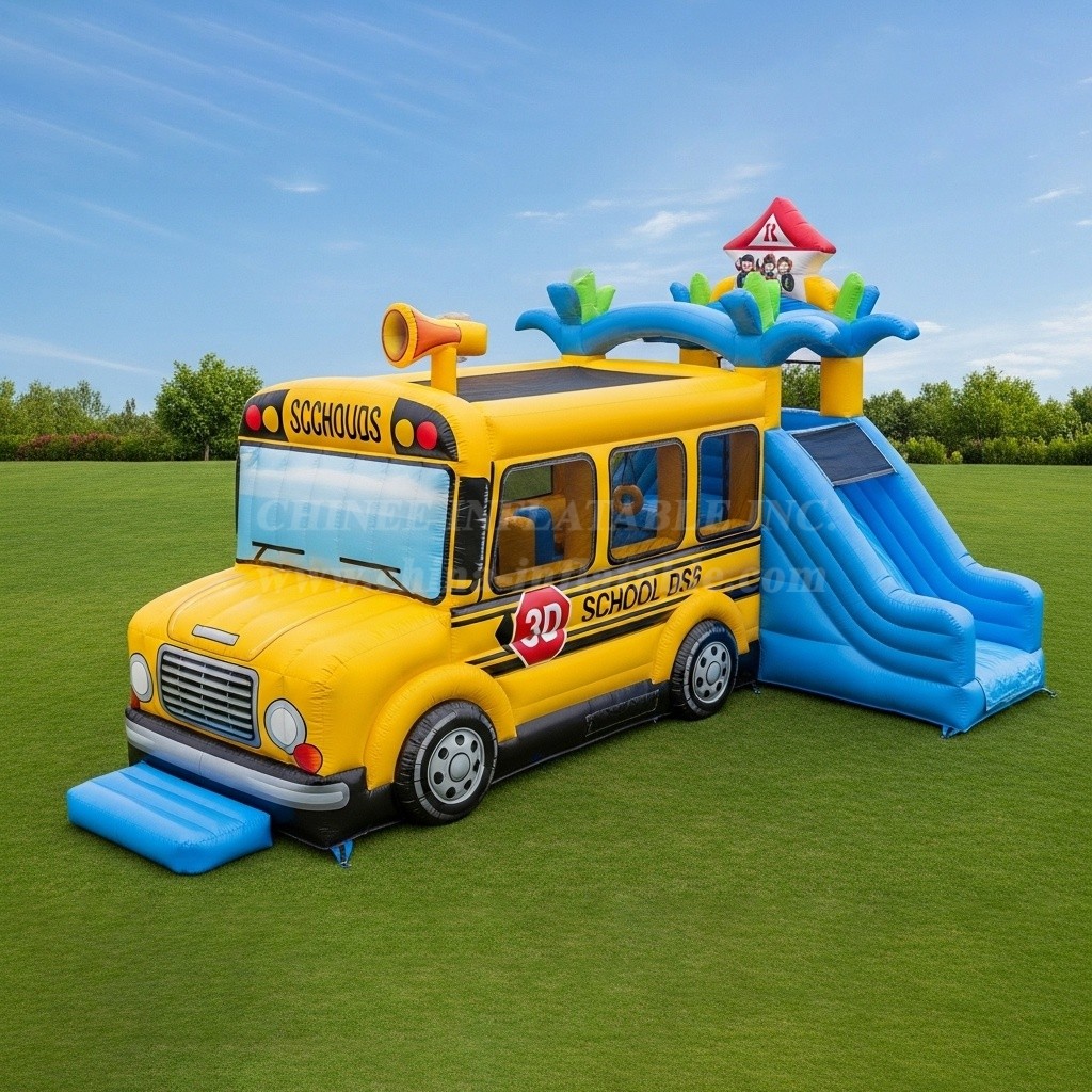 T6-6328 Bus Theme Inflatable Playground