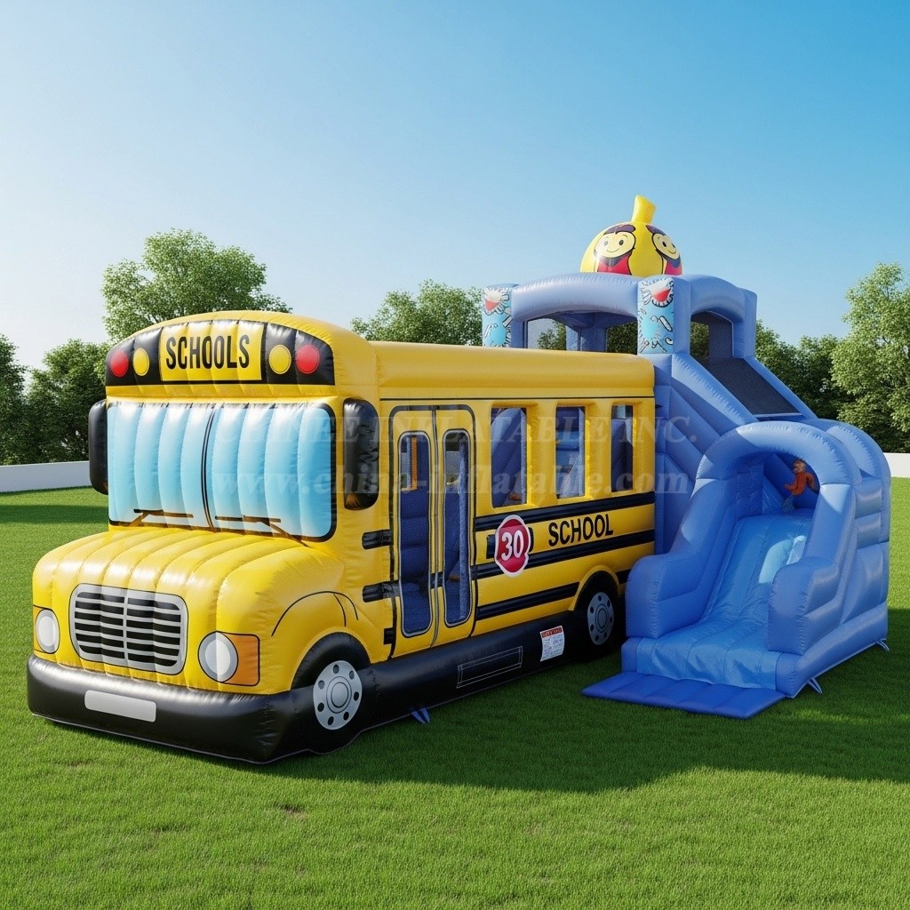 T6-6329 Bus Theme Inflatable Playground