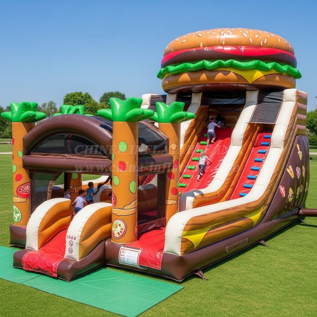 T6-6344 Hamburger Theme Inflatable Playground