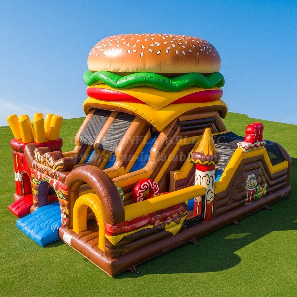 T6-6345 Hamburger Theme Inflatable Playground